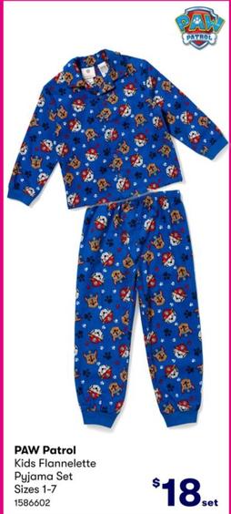 Paw Patrol - Kids Flannelette Pyjama Set Sizes 1-7 offers at $18 in BIG W