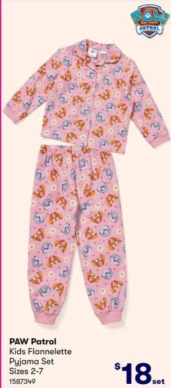 Paw Patrol - Kids Flannelette Pyjama Set Sizes 2-7 offers at $18 in BIG W