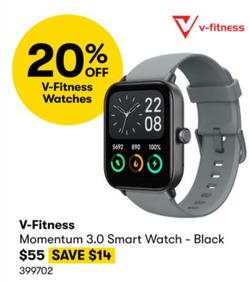 V-Fitness - Momentum 3.0 Smart Watch Black  offers at $55 in BIG W