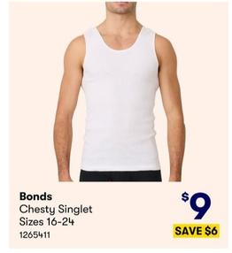 Bonds - Chesty Singlet Sizes 16-24 offers at $9 in BIG W