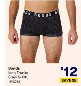 Bonds - Icon Trunks Sizes S-XXL offers at $12 in BIG W