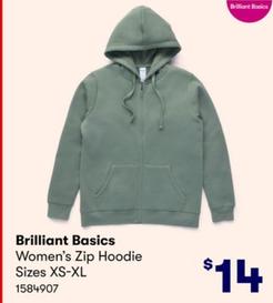 Brilliant Basics - Women’s Zip Hoodie Sizes XS-XL offers at $14 in BIG W