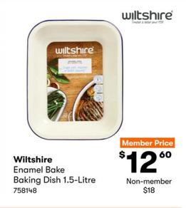 Wiltshire - Enamel Bake Baking Dish 1.5-Litre offers at $12.6 in BIG W