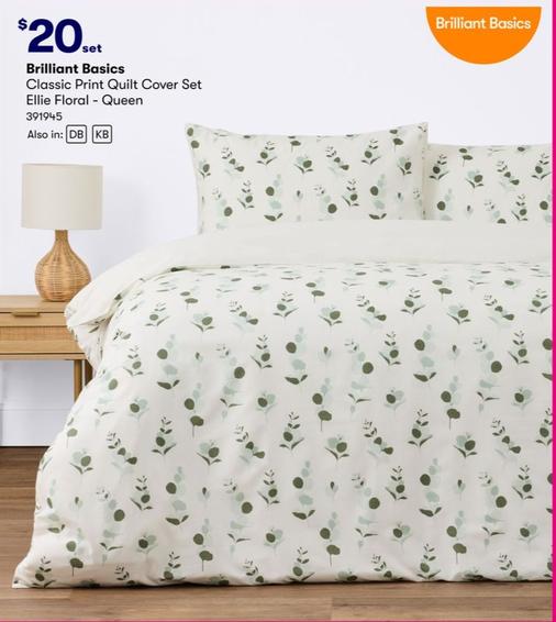 Brilliant Basics - Classic Print Quilt Cover Set Ellie Floral Queen offers at $20 in BIG W