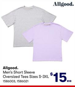 Allgood - Men’s Short Sleeve Oversized Tees Sizes S-3XL offers at $15 in BIG W