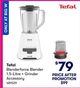 Tefal - Blenderforce Blender 1.5-Litre + Grinder Accessory offers at $79 in BIG W