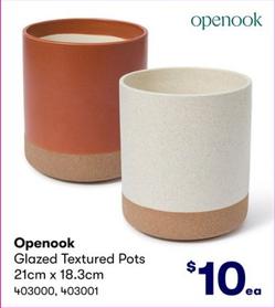Openook - Glazed Textured Pots 21cm x 18.3cm offers at $10 in BIG W