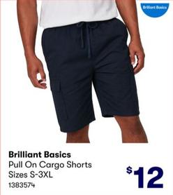 Brilliant Basics - Pull On Cargo Shorts Sizes S-3XL offers at $12 in BIG W