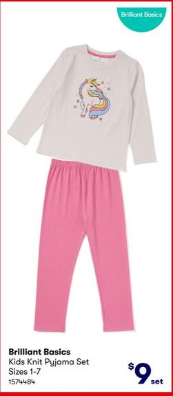 Brilliant Basics - Kids Knit Pyjama Set Sizes 1-7 offers at $9 in BIG W