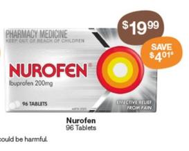 Nurofen - 96 Tablets offers at $19.99 in Pharmacy Best Buys