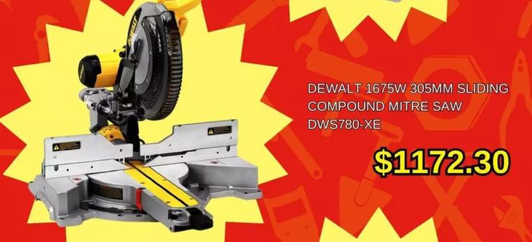 Dewalt - 1675w 305mm Sliding Compound Mitre Saw Dws780-xe offers at $1172.3 in Total Tools