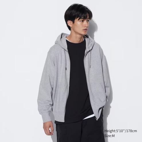 Sweat Full-Zip Hoodie Gray offers at $59.9 in Uniqlo