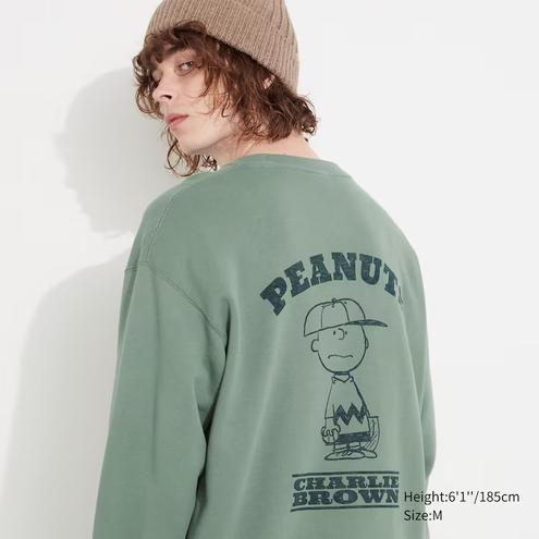 PEANUTS Charlie Brown's Baseball Team Sweatshirt Green offers at $59.9 in Uniqlo