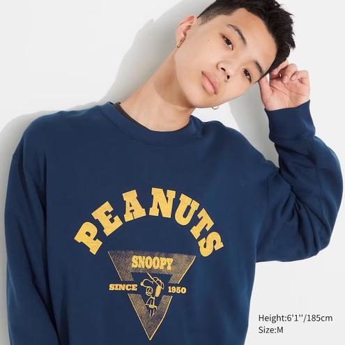 PEANUTS Charlie Brown's Baseball Team Sweatshirt Blue offers at $59.9 in Uniqlo