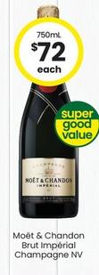 Moët & Chandon - Brut Impérial Champagne Nv offers at $72 in The Bottle-O