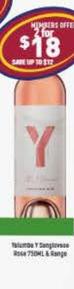 Yalumba Y - Sangiovese Rose 750ml Range offers at $18 in Liquor Legends