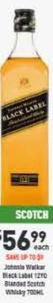 Johnnie Walker - Black Label 12yo Blended Scotch Whisky 700ml offers at $56.99 in Liquor Legends