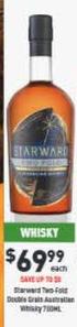 Starward - Two-fold Double Grant Australian Whisky 700ml offers at $69.99 in Liquor Legends