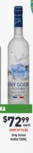 Grey Goose - Vodka 700ml offers at $72.99 in Liquor Legends