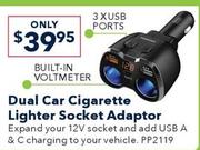 Dual Car Cigarette Lighter Socket Adaptor offers at $39.95 in Jaycar Electronics