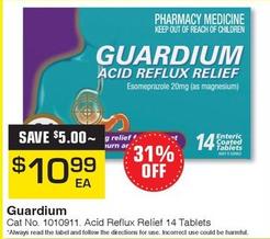 Guardium - Acid Reflux Relief 14 Tablets offers at $10.99 in Pharmacy Direct