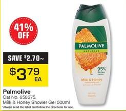Palmolive - Cat No. 658375. Milk & Honey Shower Gel 500ml offers at $3.79 in Pharmacy Direct