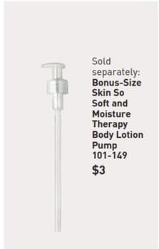 Bonus-size Skin So Soft And Moisture Therapy Body Lotion Pump 101-149 offers at $3 in Avon