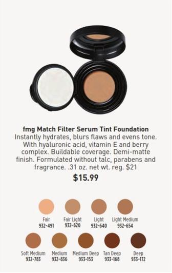 Fmg - Match Filter Serum Tint Foundation offers at $15.99 in Avon