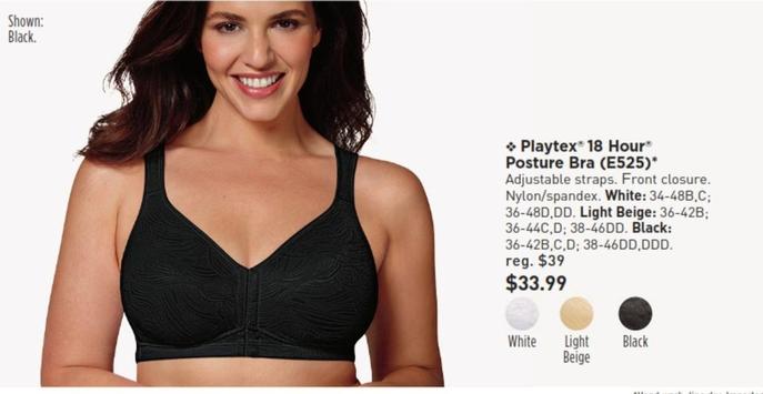 Playtex - 18 Hour Posture Bra offers at $33.99 in Avon