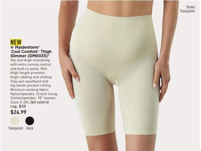 Maidenform - Cool Comfort Thigh Slimmer offers at $24.99 in Avon