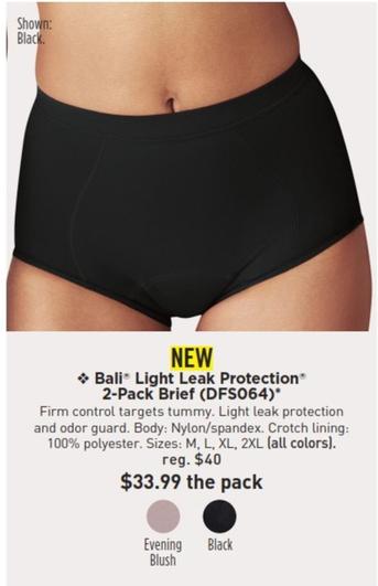 Bali - Light Leak Protection 2-pack Brief offers at $33.99 in Avon