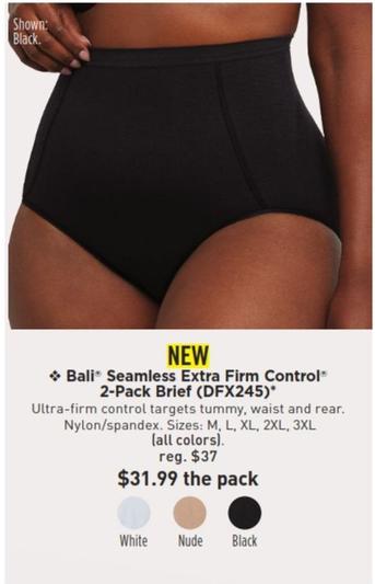 Bali - Seamless Extra Firm Control 2-pack Brief offers at $31.99 in Avon