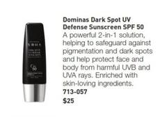 Dominas - Dark Spot Uv Defense Sunscreen Spf 50 offers at $25 in Avon