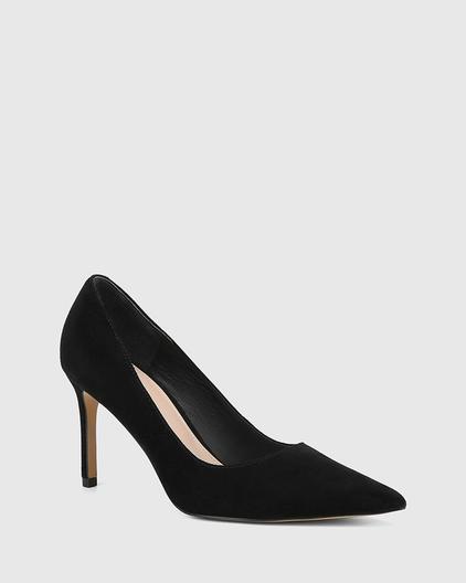Sky Black Suede Leather Stiletto Heel Pump offers at $219 in Wittner