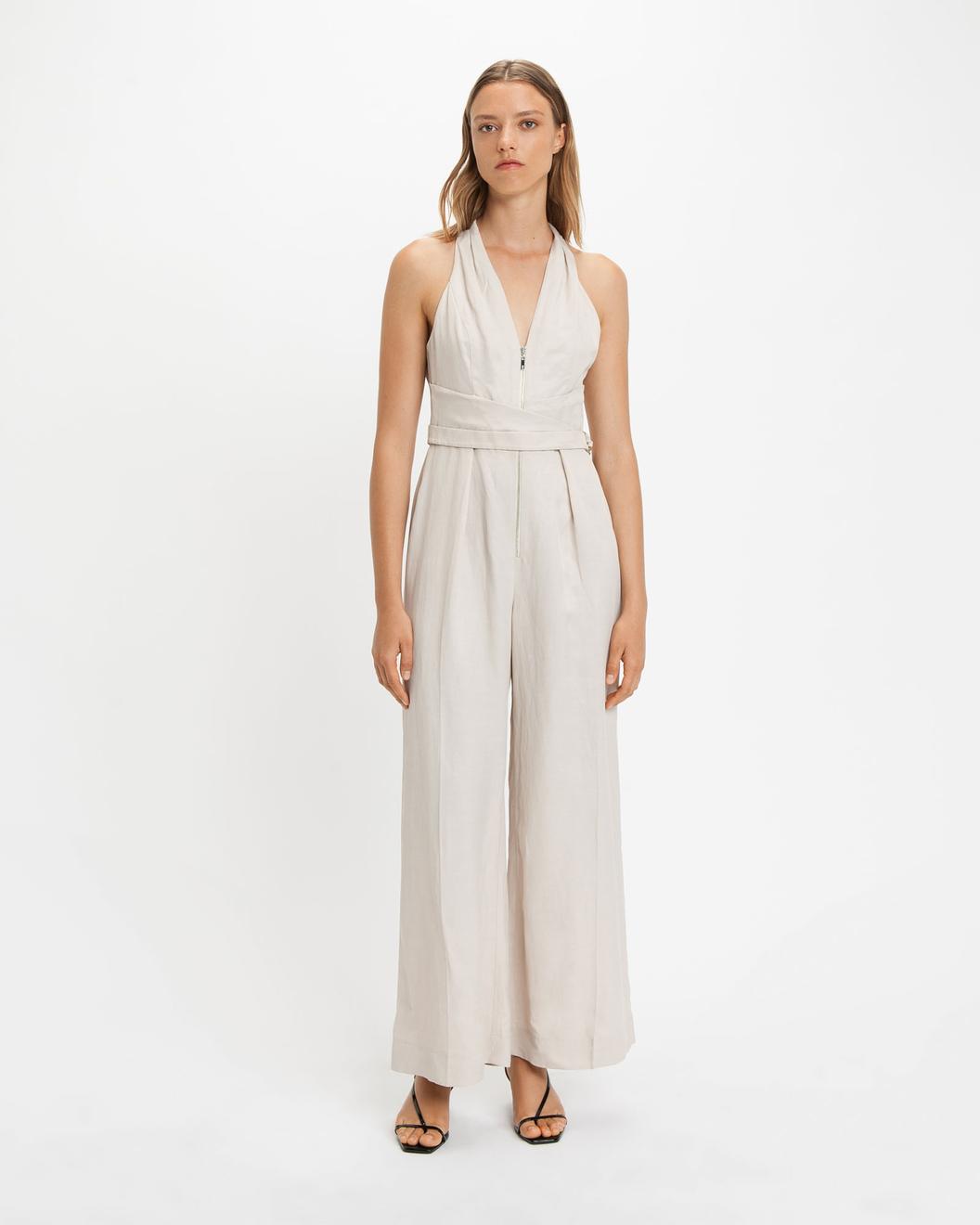 Zip Front Halter Neck Jumpsuit offers at $147.79 in Cue