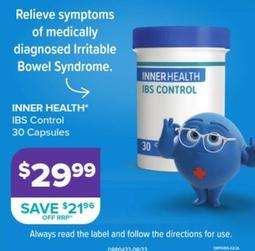 Inner Health - IBS Control 30 Capsules offers at $29.99 in Ramsay Pharmacy