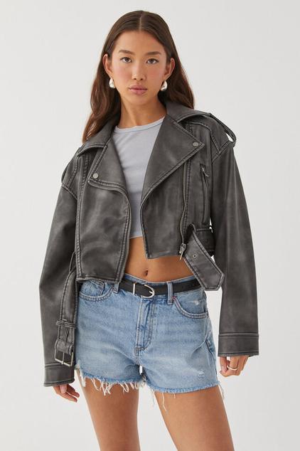 Faux Leather Oversized Biker Jacket offers at $67.5 in Supre