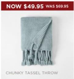 Chunky Tassel Throw offers at $49.95 in Bed Bath N' Table