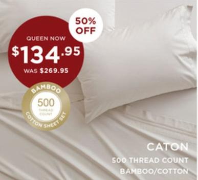 Caton - 500 Thread Count Bamboo / Cotton offers at $134.95 in Bed Bath N' Table