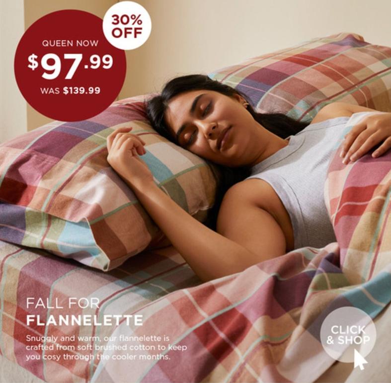 Fall For Flannelette offers at $97.99 in Bed Bath N' Table