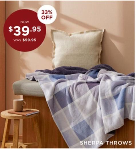 Sherpa Throws offers at $39.95 in Bed Bath N' Table