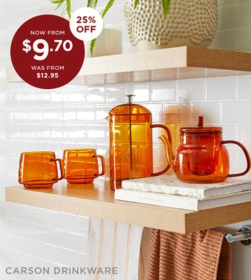 Carson Drinkware offers at $9.7 in Bed Bath N' Table