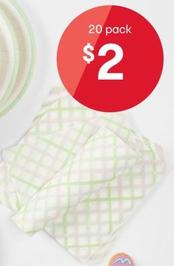 20 Piece Easter Check Napkins offers at $2 in Kmart