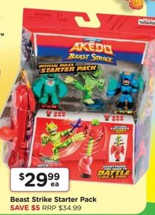Akedo - Beast Strike Starter Pack offers at $29.99 in Toyworld