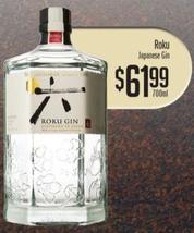Roku Japanese Gin  offers at $61.99 in Liquor Barons