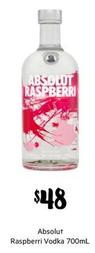 Absolut - Raspberri Vodka 700mL offers at $48 in First Choice Liquor