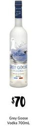 Grey Goose - Vodka 700ml offers at $70 in First Choice Liquor
