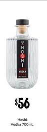 Hoshi - Vodka 700mL offers at $56 in First Choice Liquor
