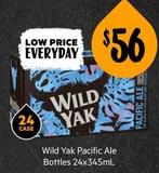 Wild Yak - Pacific Ale Bottles 24x345ml offers at $56 in First Choice Liquor