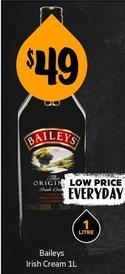 Baileys - Irish Cream 1L offers at $49 in First Choice Liquor
